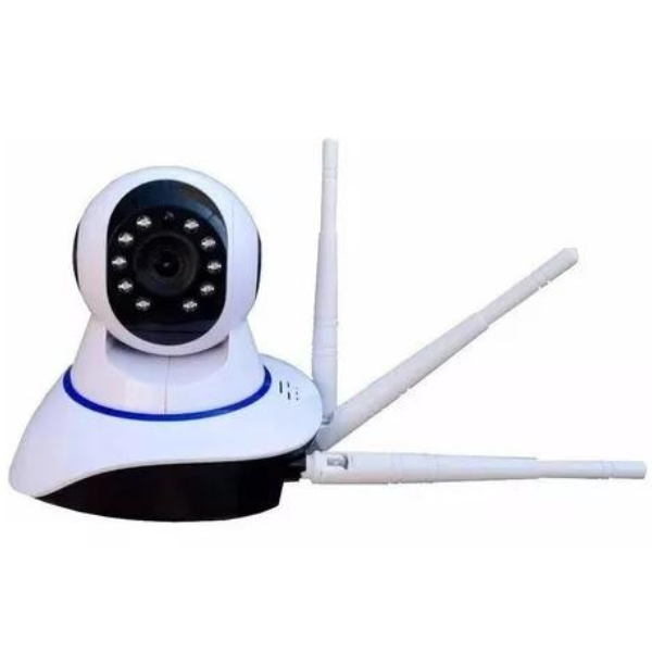 Câmera Ip Sem Fio 360° 3 Antenas HD Wifi Visão Noturna Alarm