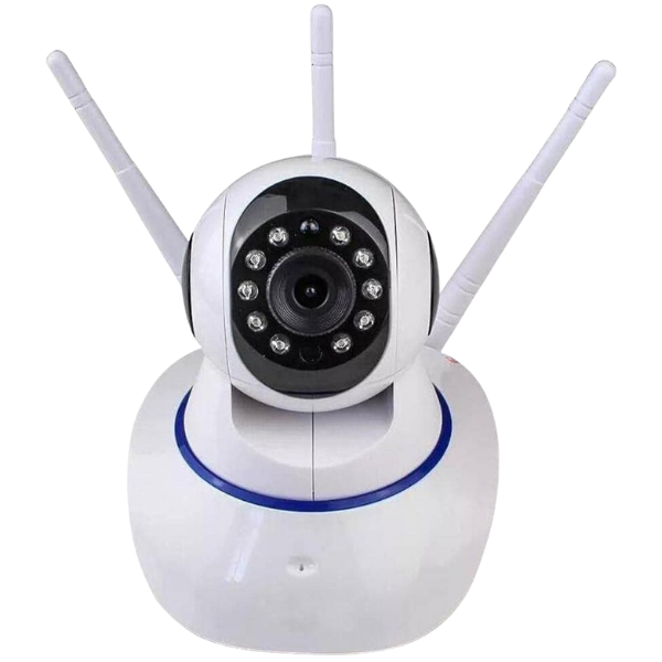 Câmera Ip Sem Fio 360° 3 Antenas HD Wifi Visão Noturna Alarm