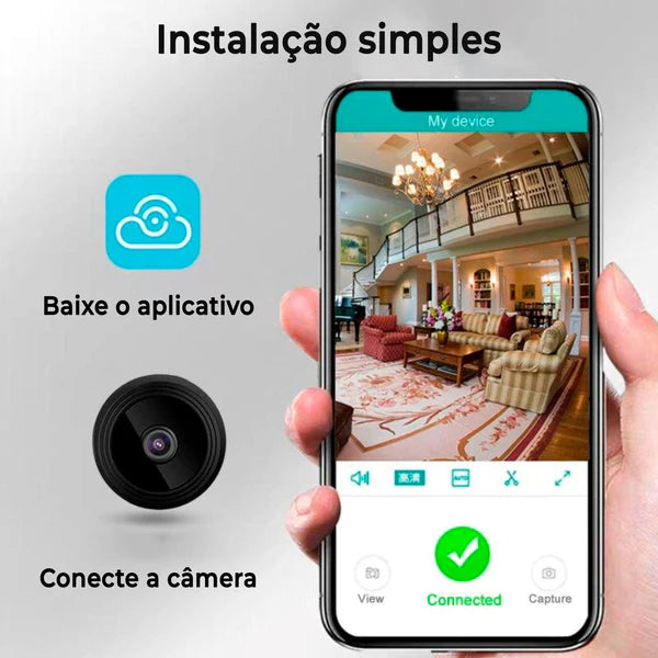 Mini Câmera Espiã A9 Wifi com Sensor e Visão Noturna